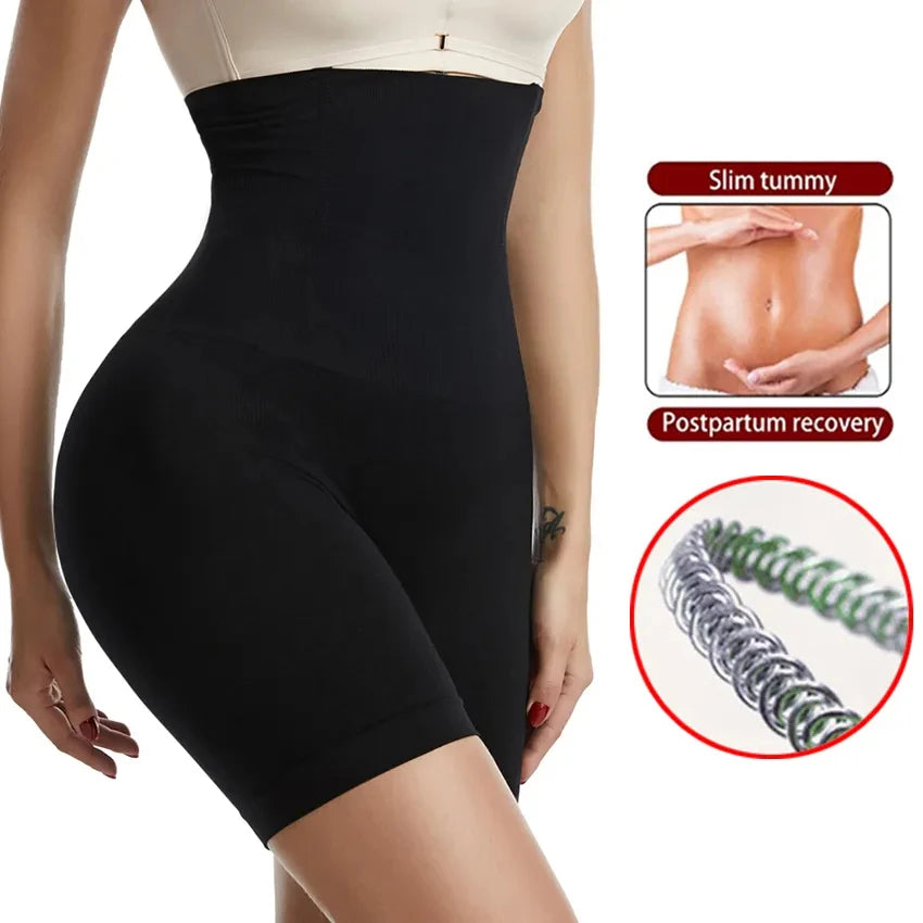 YBFDO Women's High Waist Flat Angle Shaper Pants Postpartum Buttocks Lifting Body Shaping Pants Slim Shorts Waist Trainer